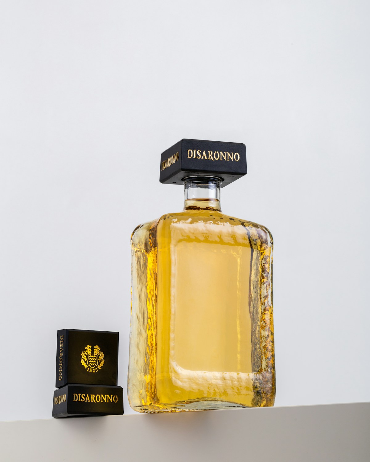 Black and gold perfume bottle